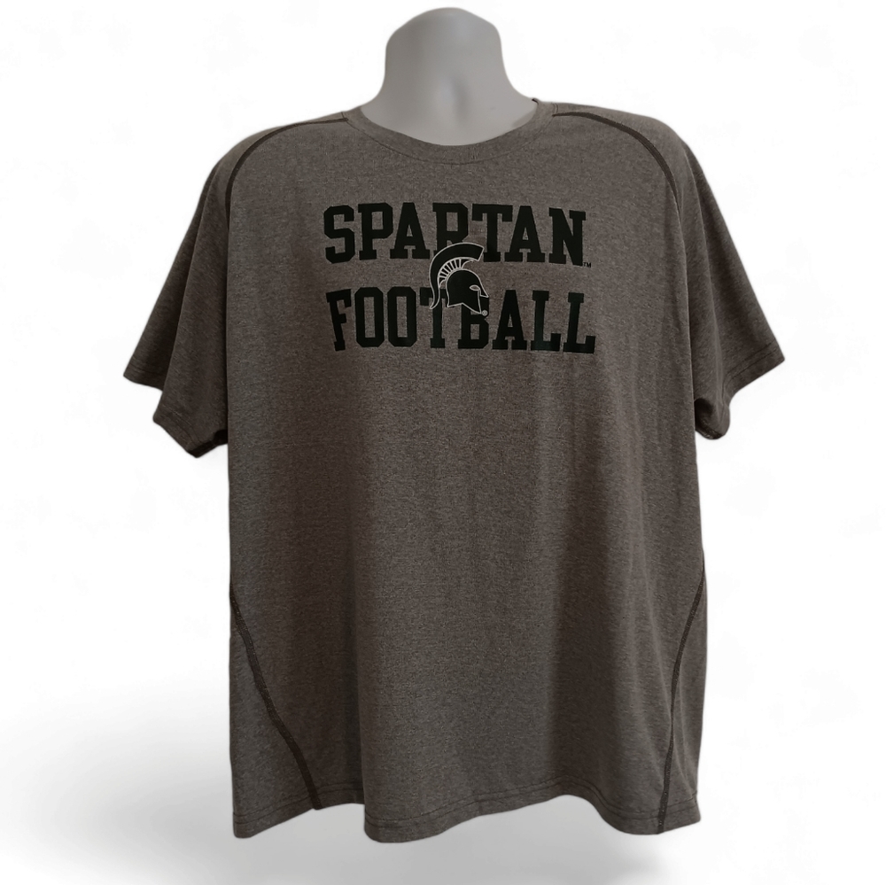 Campus Den Spartan Football  men's gray short-sleeve activewear t-shirt size XL